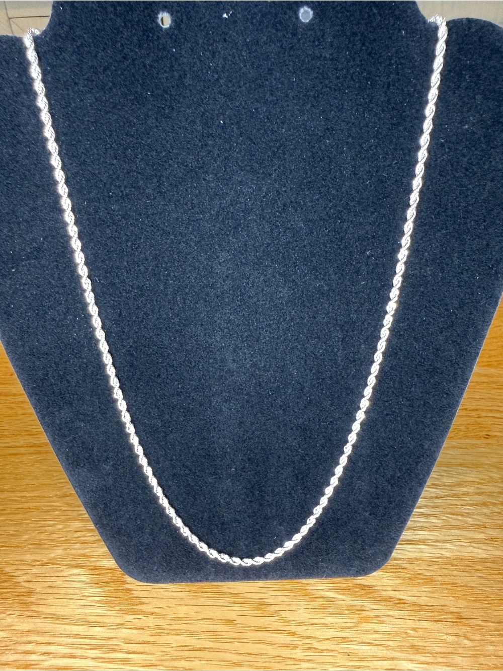 NEW 18K White Gold Filled Rope Chain 24”